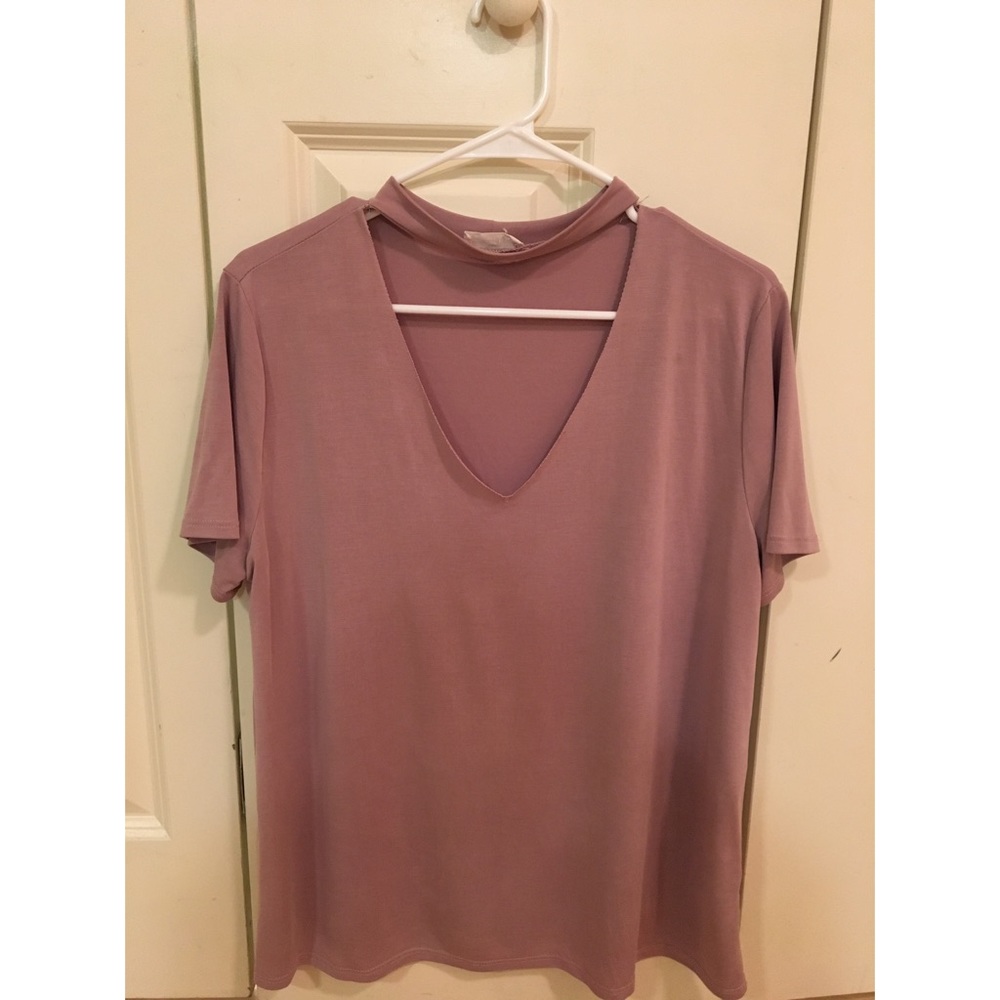 Pink V Neck Top